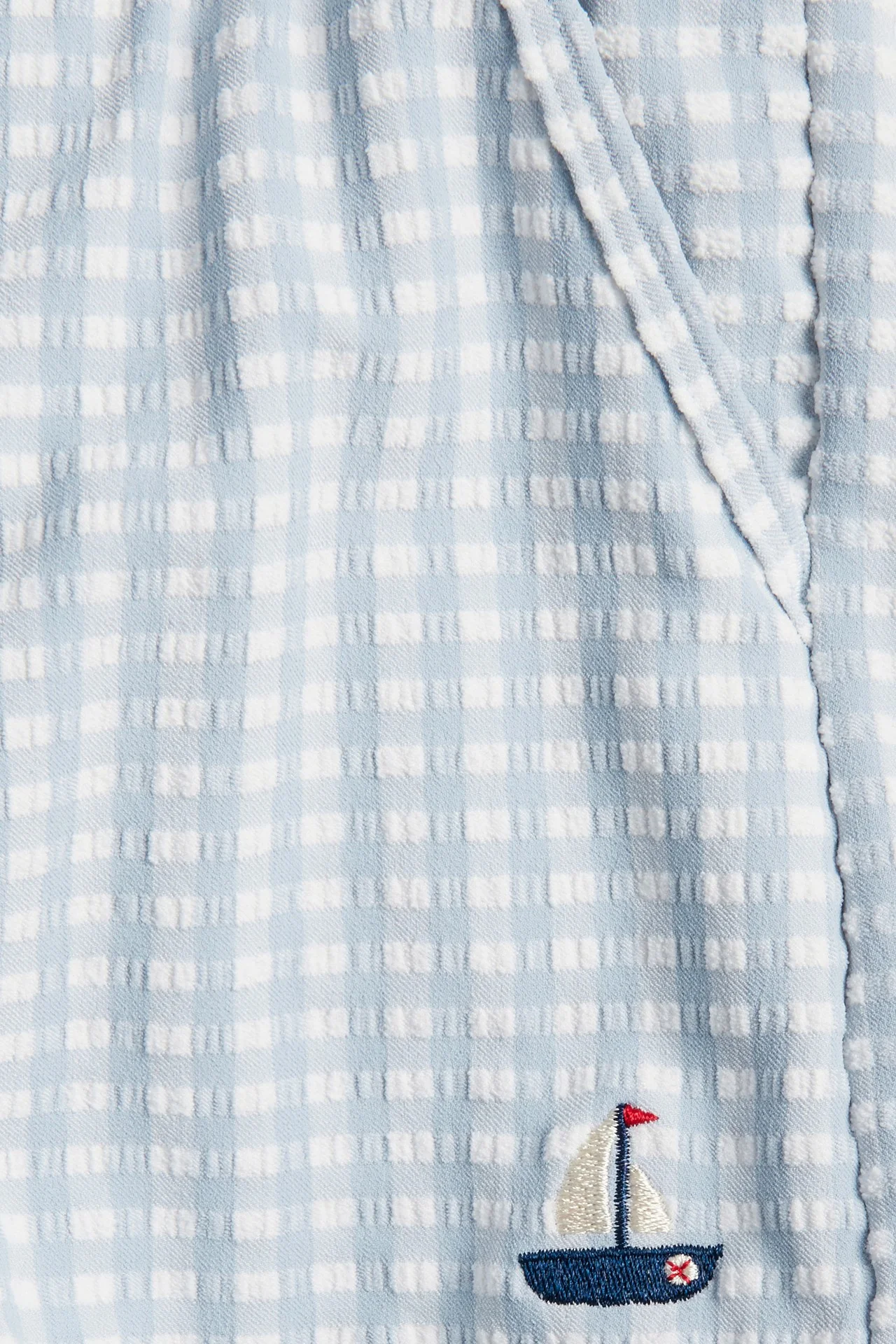Kids blue checked swim shorts - Image 2