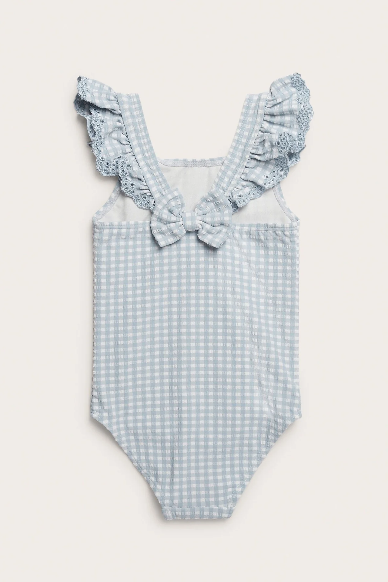 Baby & Kids blue checked frilled swimsuit - Image 3