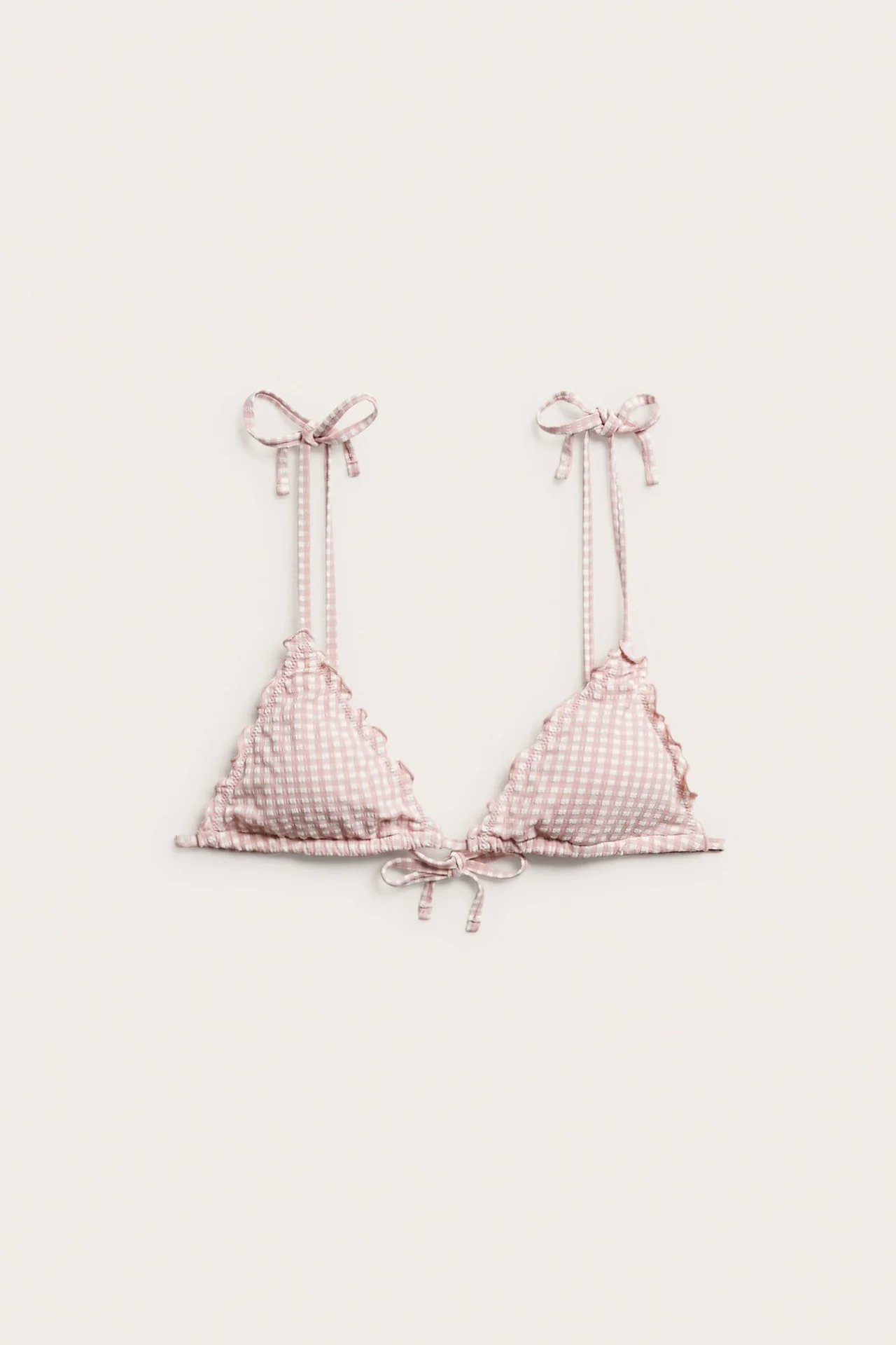 Women's pink triangle bikini top - Image 2