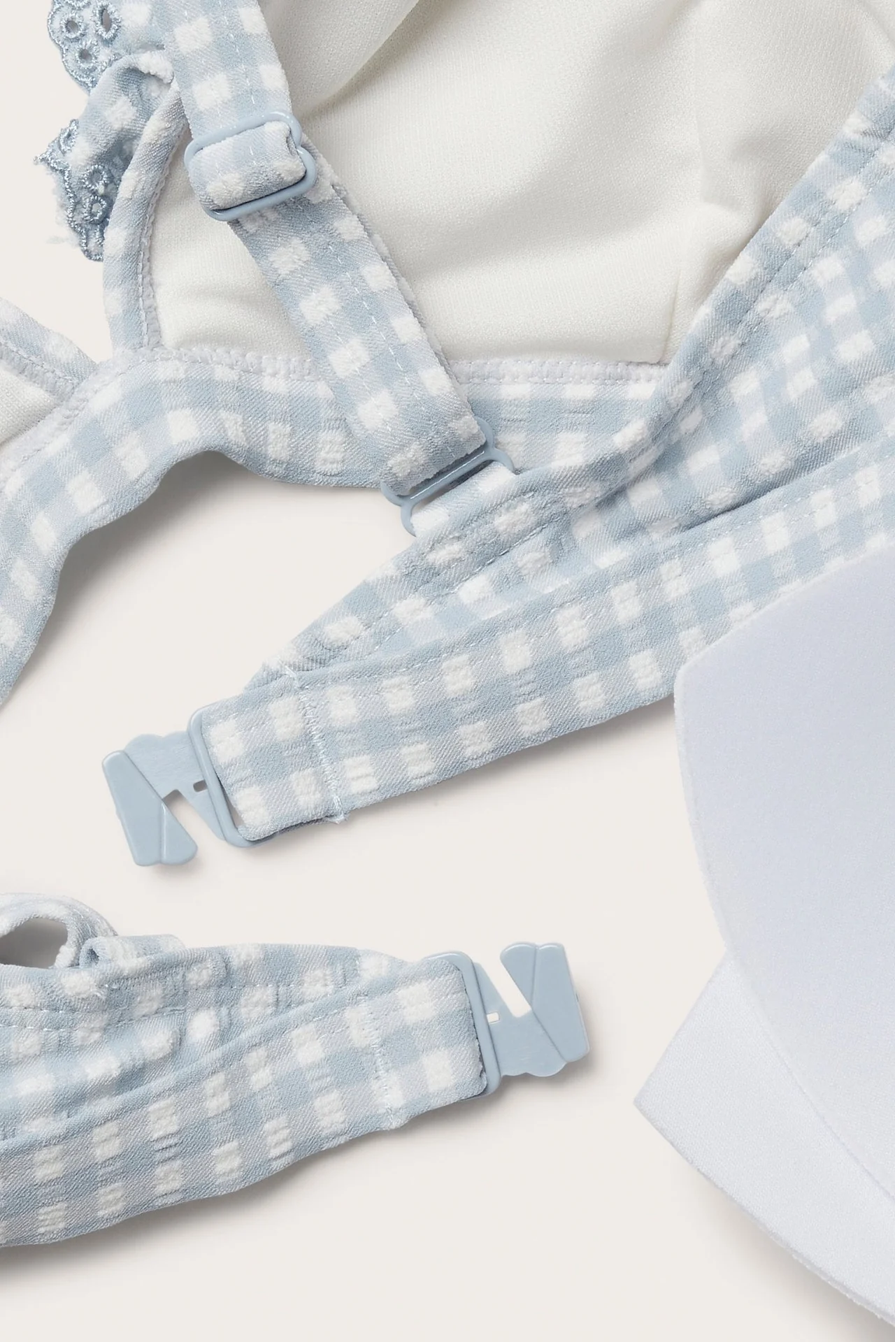 Women's blue checkered bikini top - Image 4