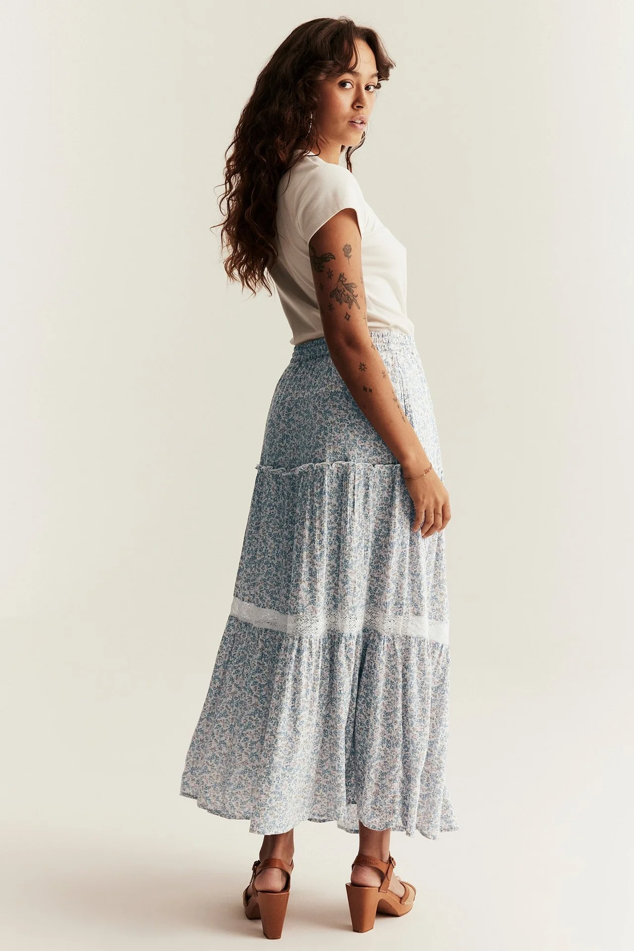 Women's long floral skirt - Image 4