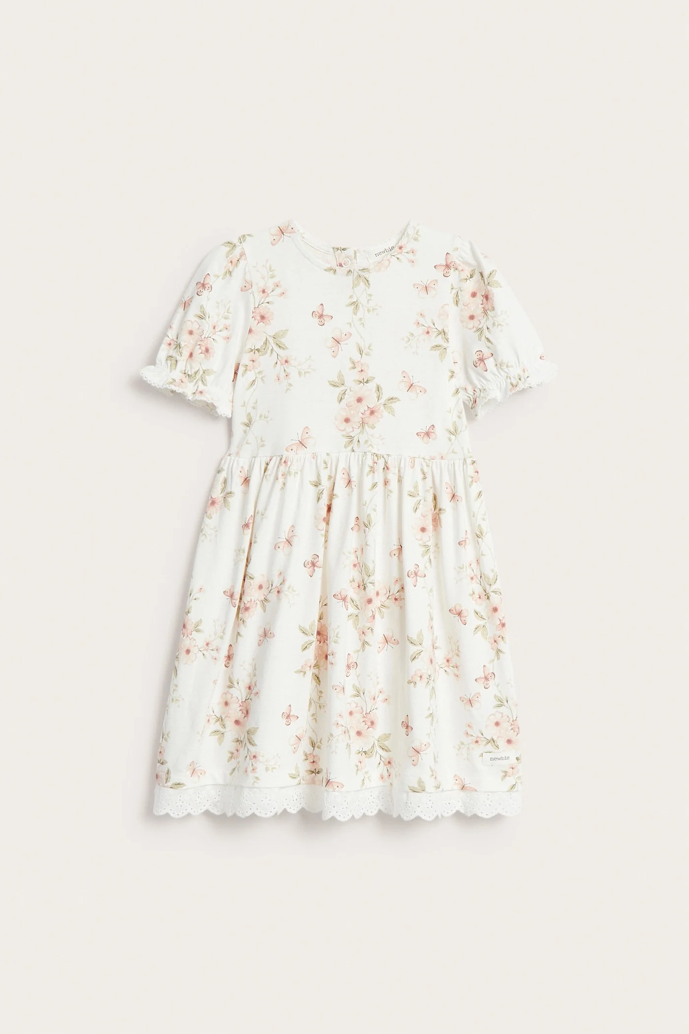Kids floral dress with puff sleeves - Image 2