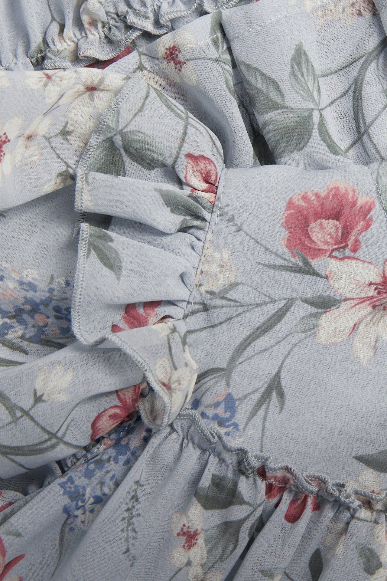 Kids floral chiffon dress with frills - Image 3