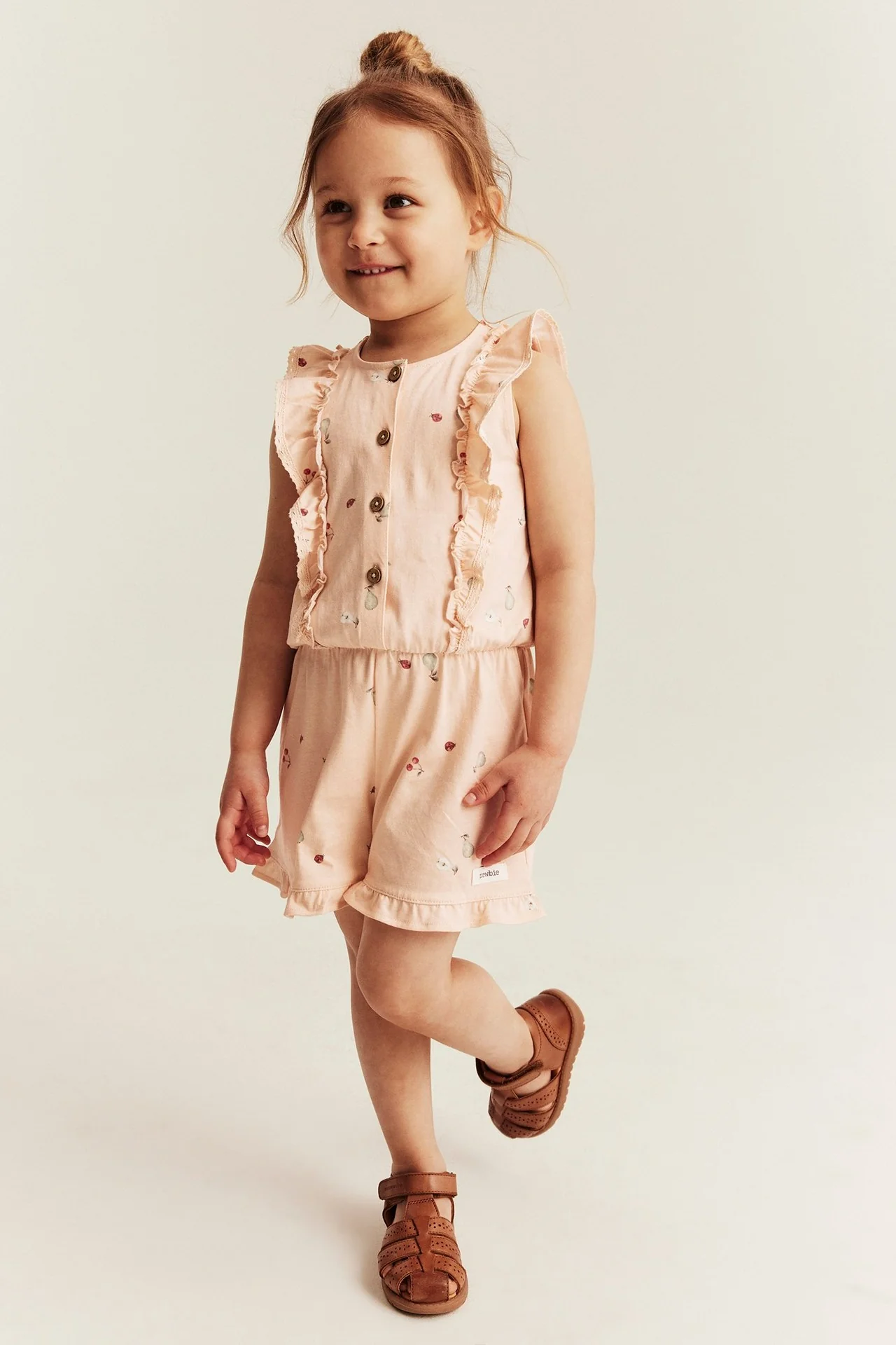 Kids orange jumpsuit with frills - Image 4