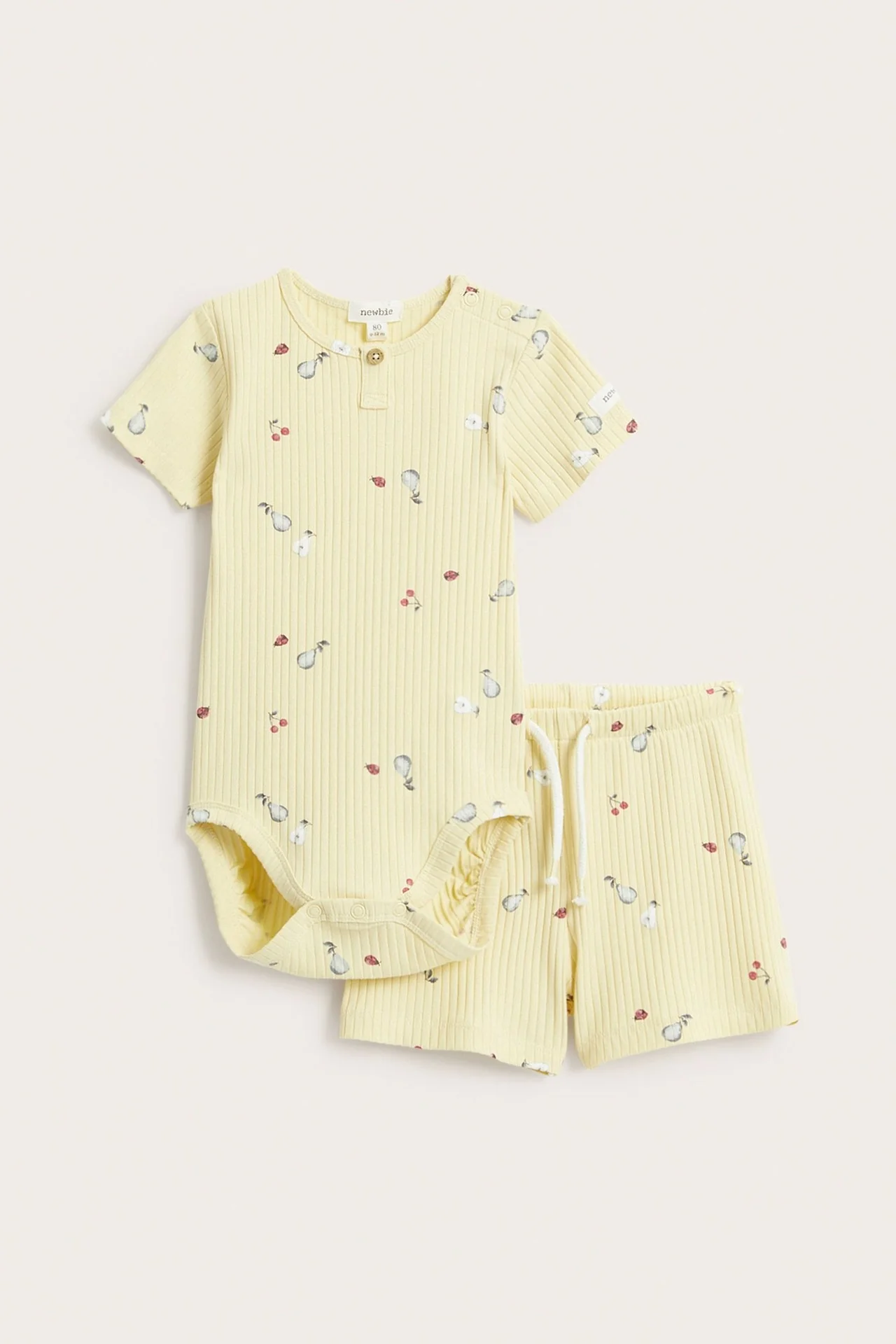 Baby yellow ribbed 2-piece set - Image 2