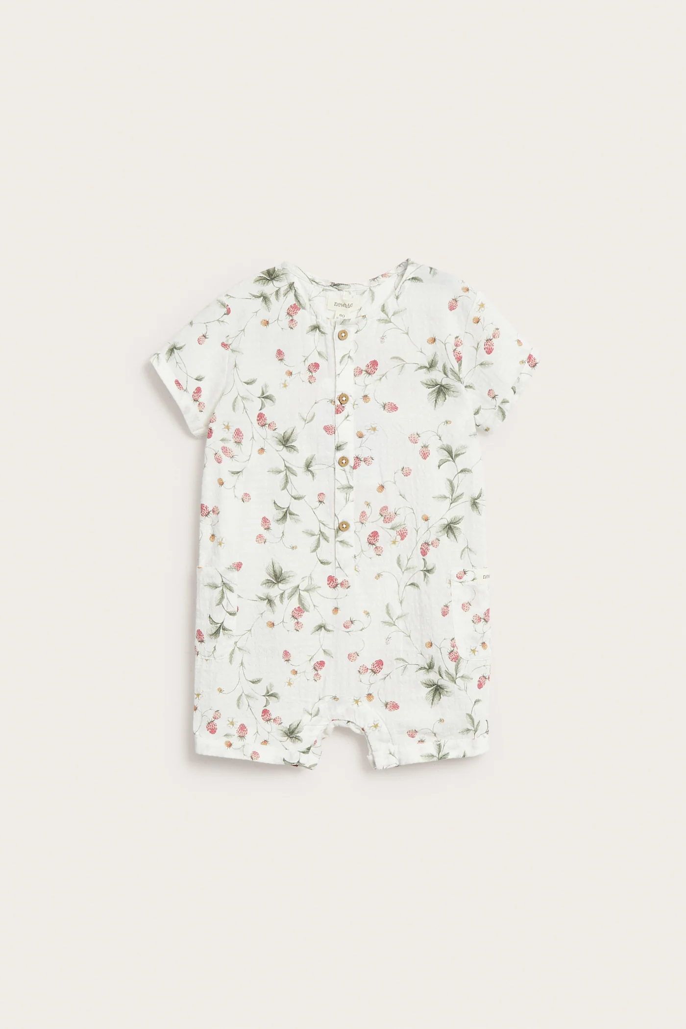 Baby wild strawberry print romper - Image 2