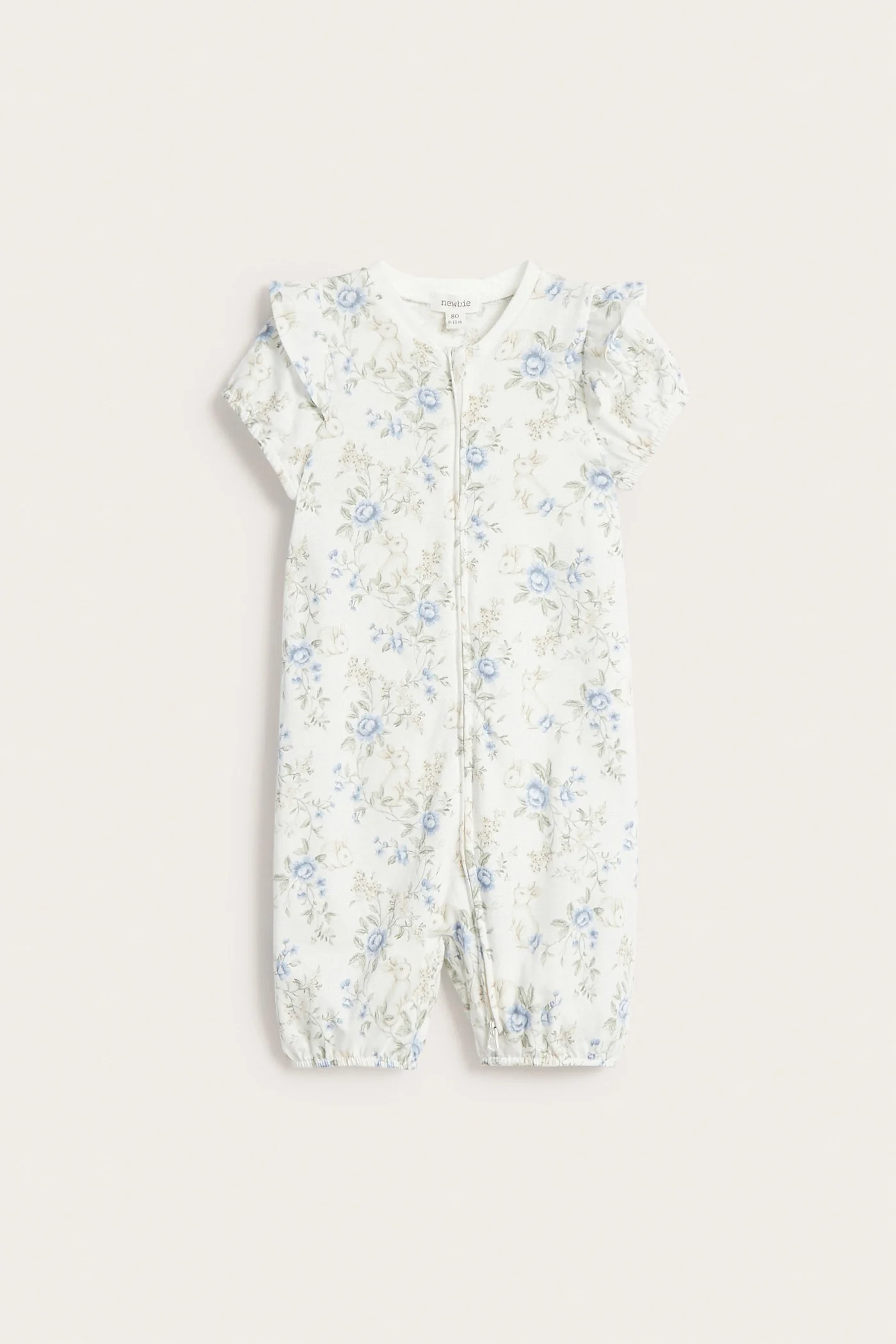 Baby white short sleeve floral pyjamas