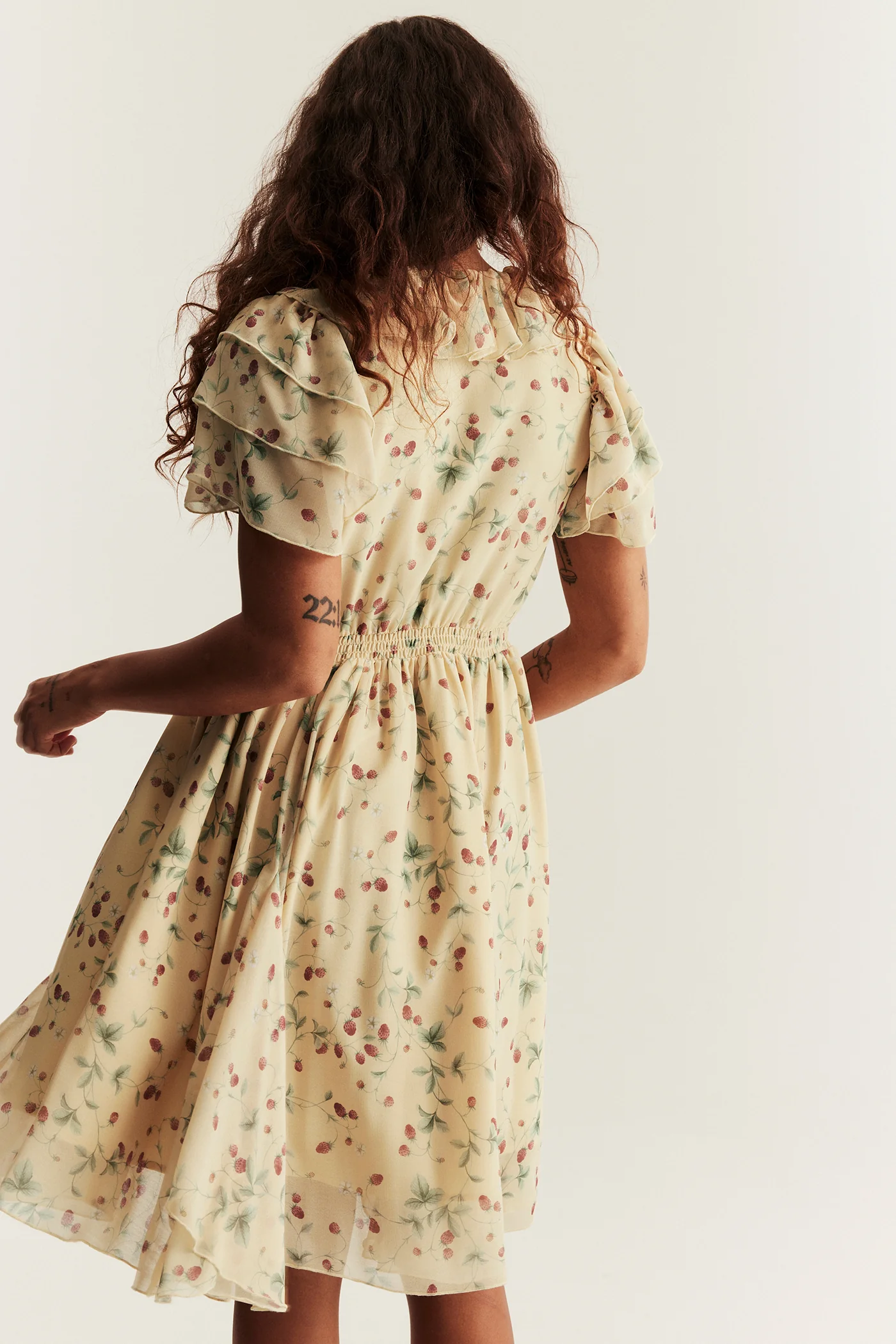 Women’s yellow wild strawberry dress - Image 3