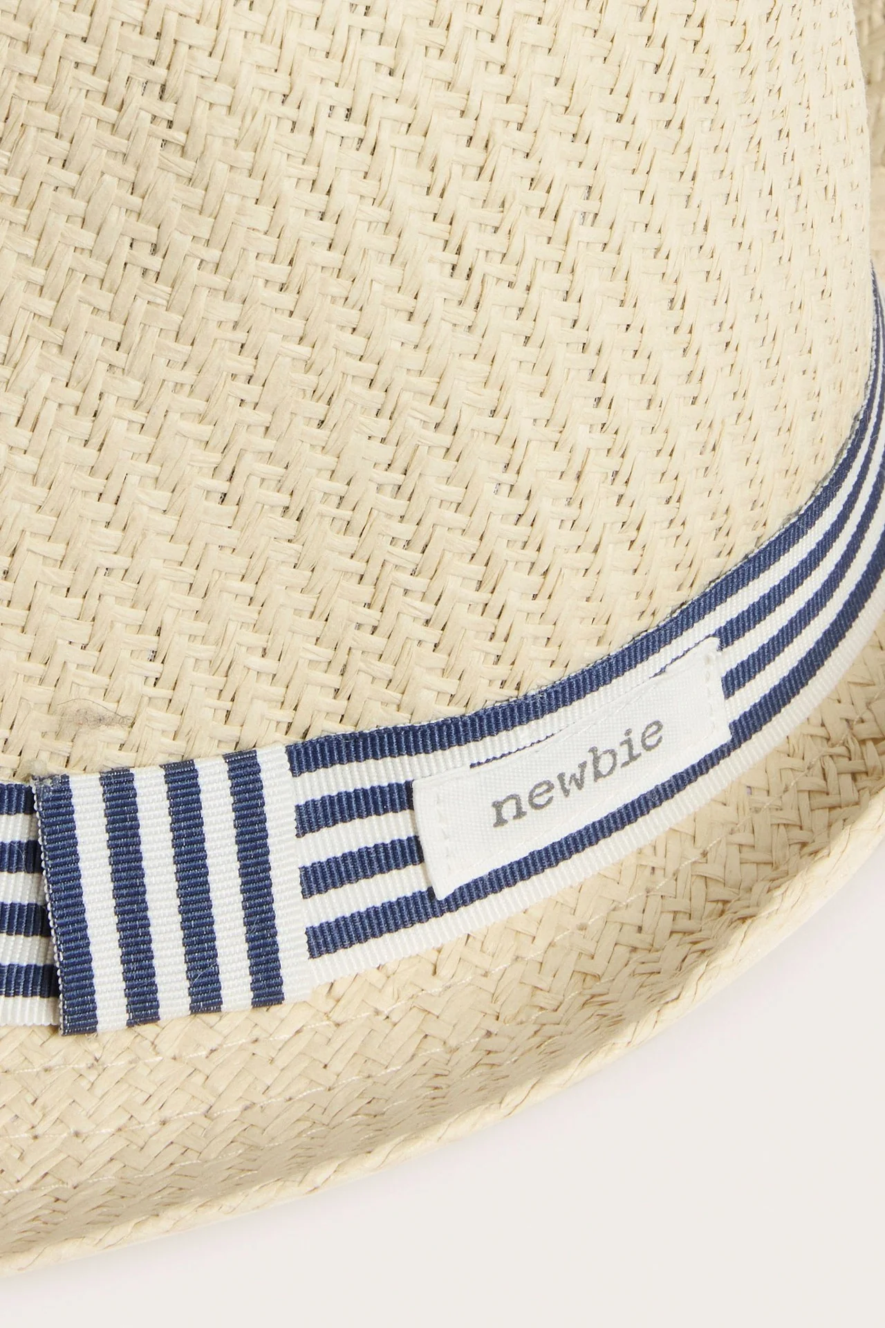 Baby straw hat with striped brim - Image 3