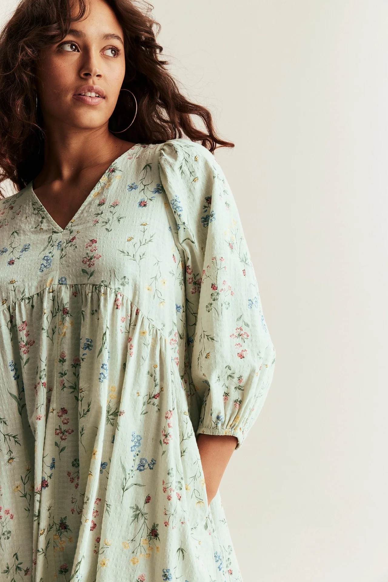 Women’s green floral cotton dress - Image 5