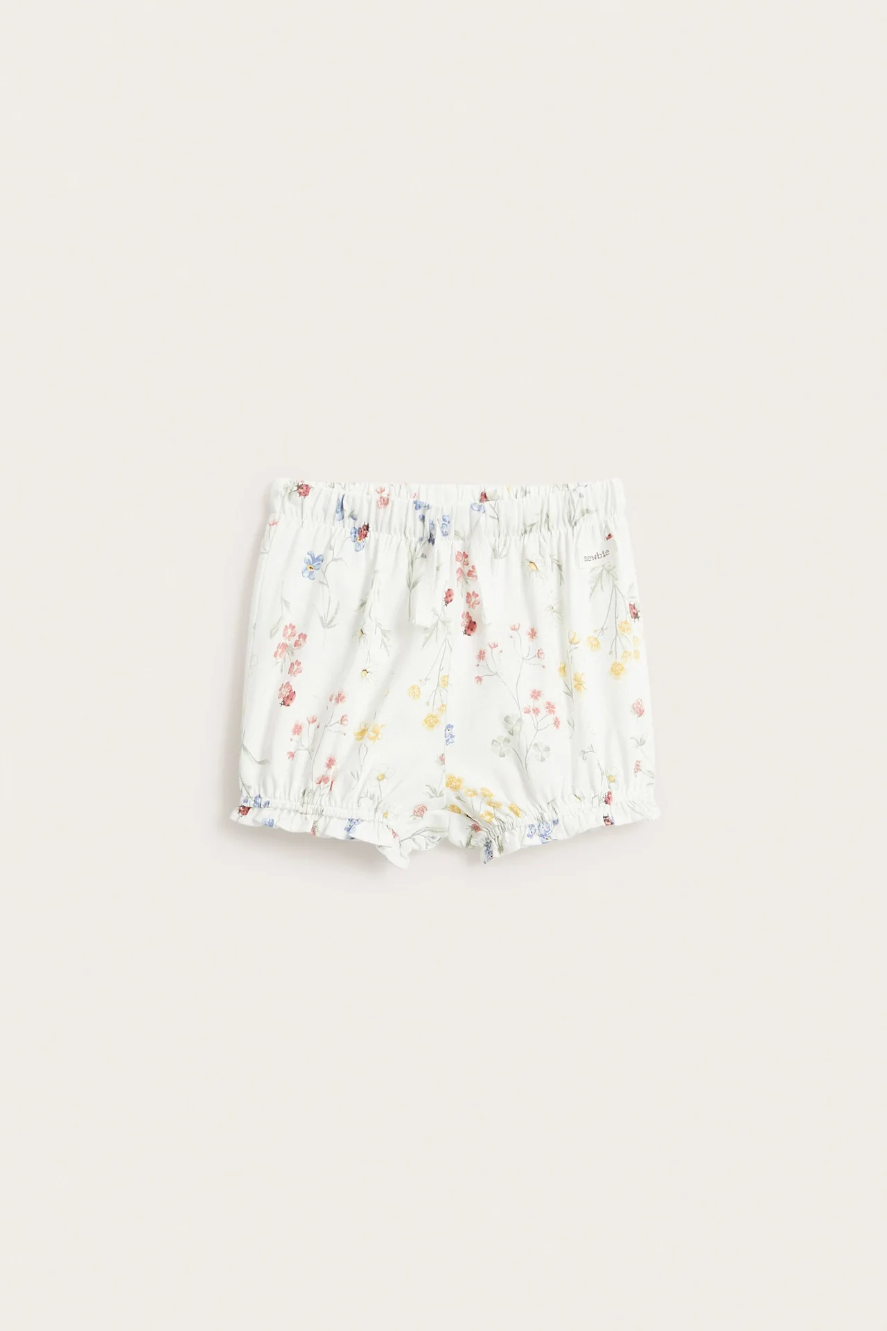Baby white floral jersey shorts - Image 2
