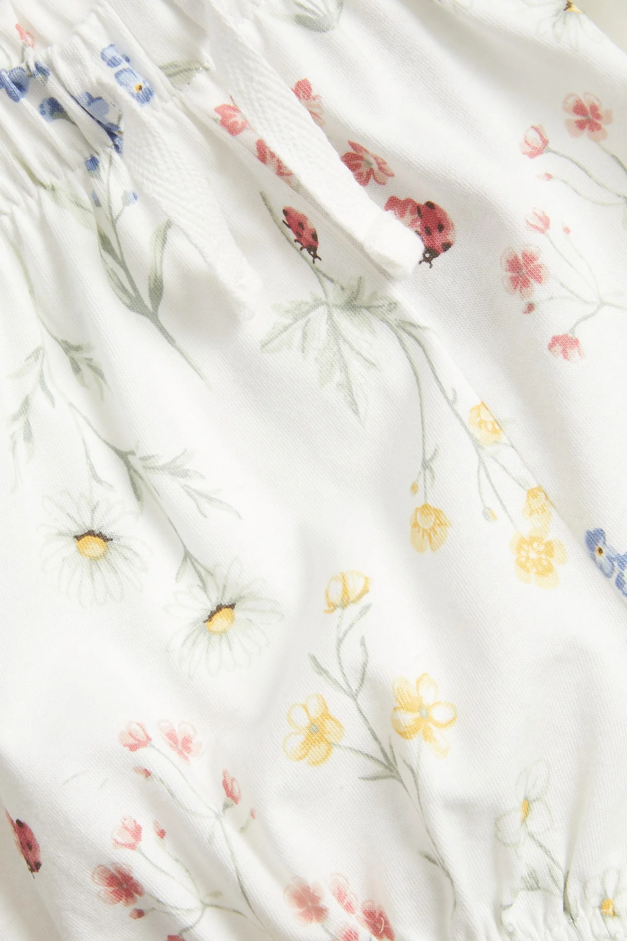 Baby white floral jersey shorts - Image 4