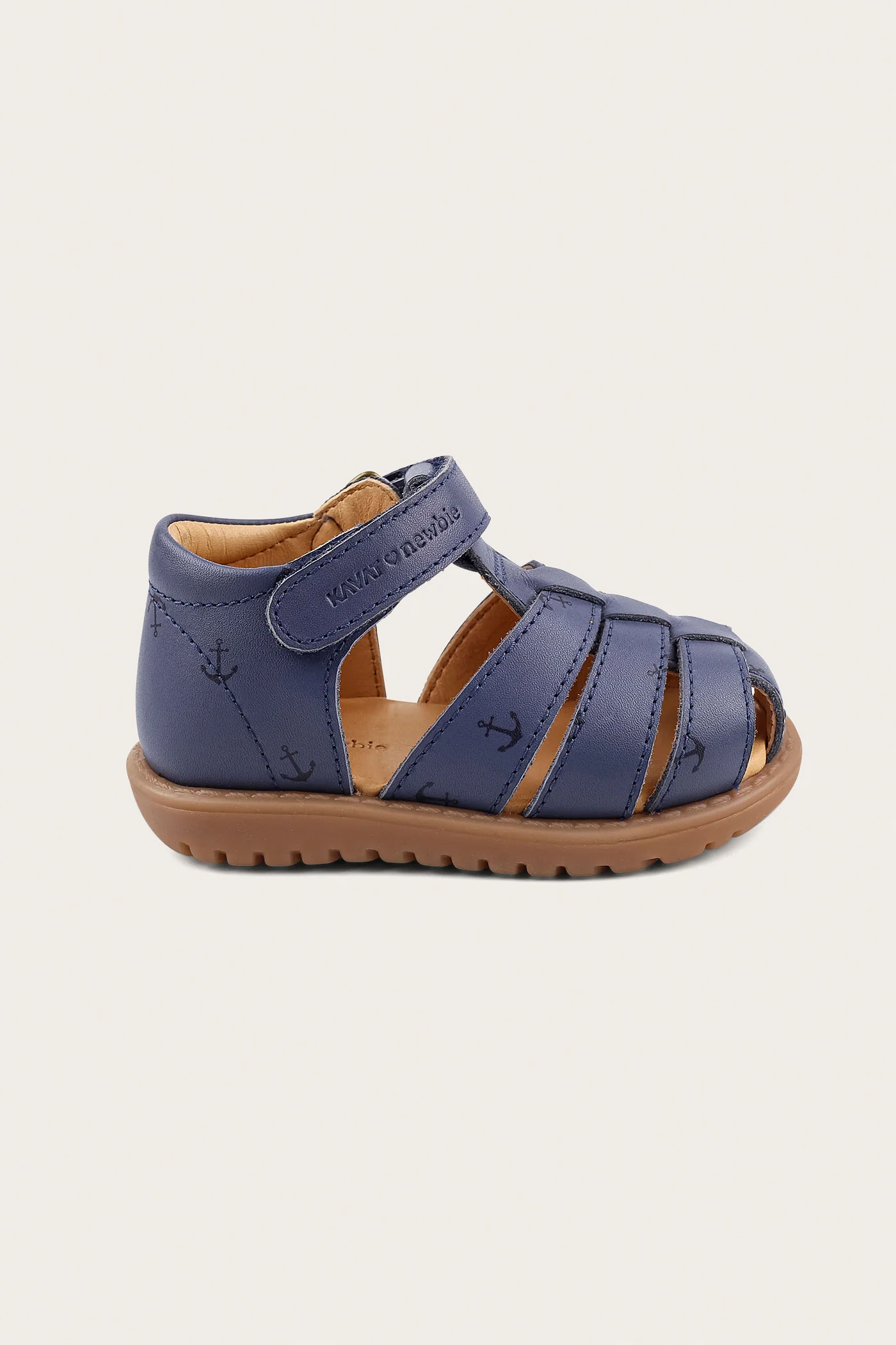 Kids blue leather strap sandal Hällevik - Image 2