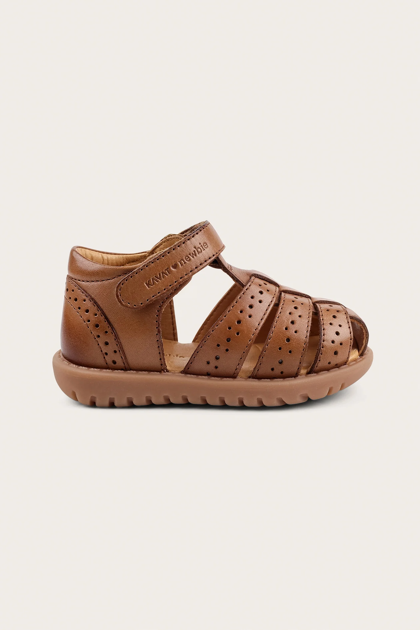 Kids brown leather strap sandal Hällevik - Image 2