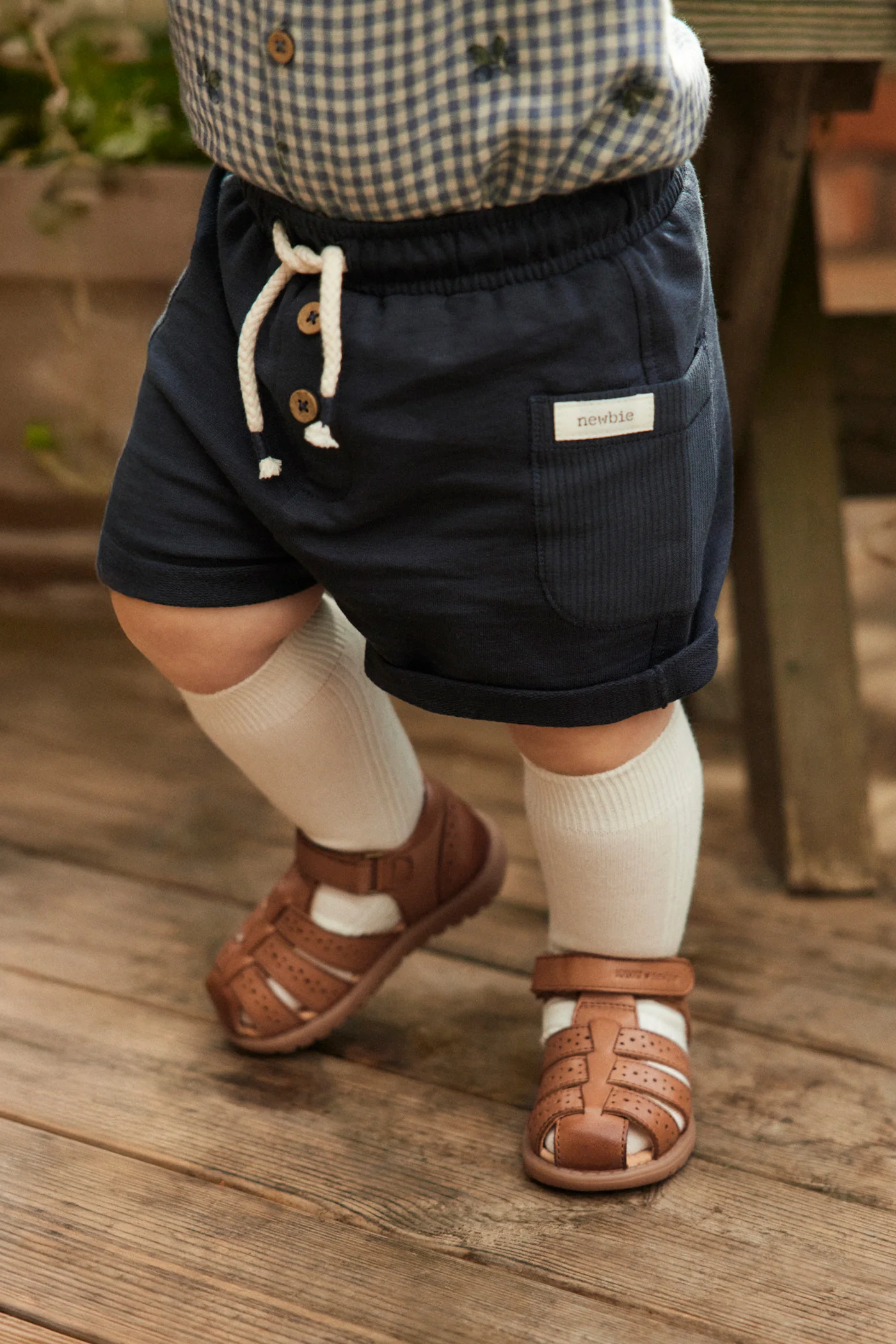 Kids brown leather strap sandal Hällevik - Image 4