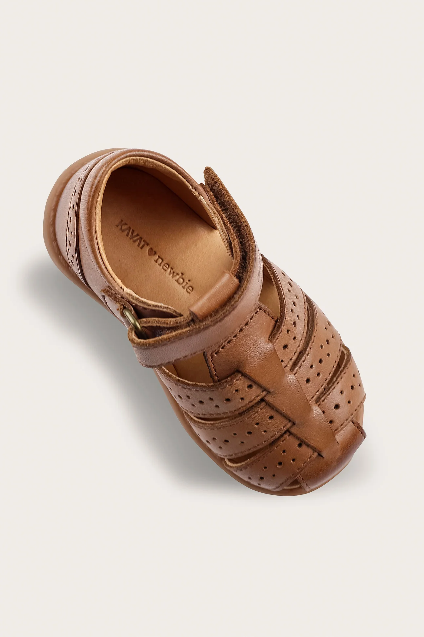 Kids brown leather strap sandal Hällevik - Image 5