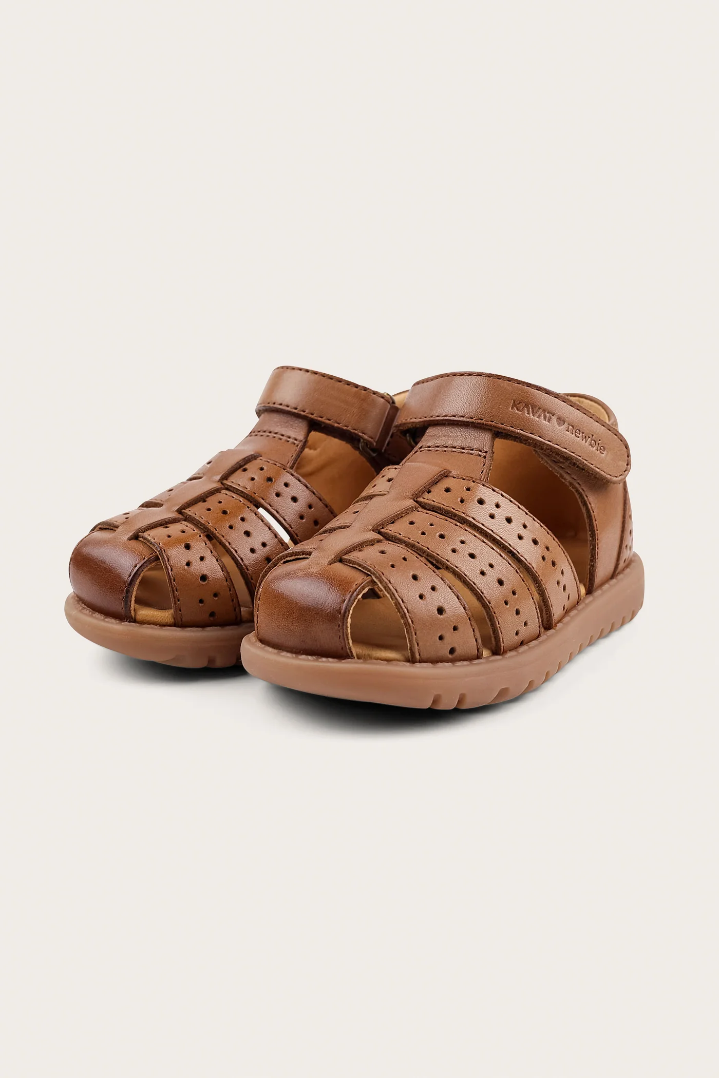 Kids brown leather strap sandal Hällevik - Image 8