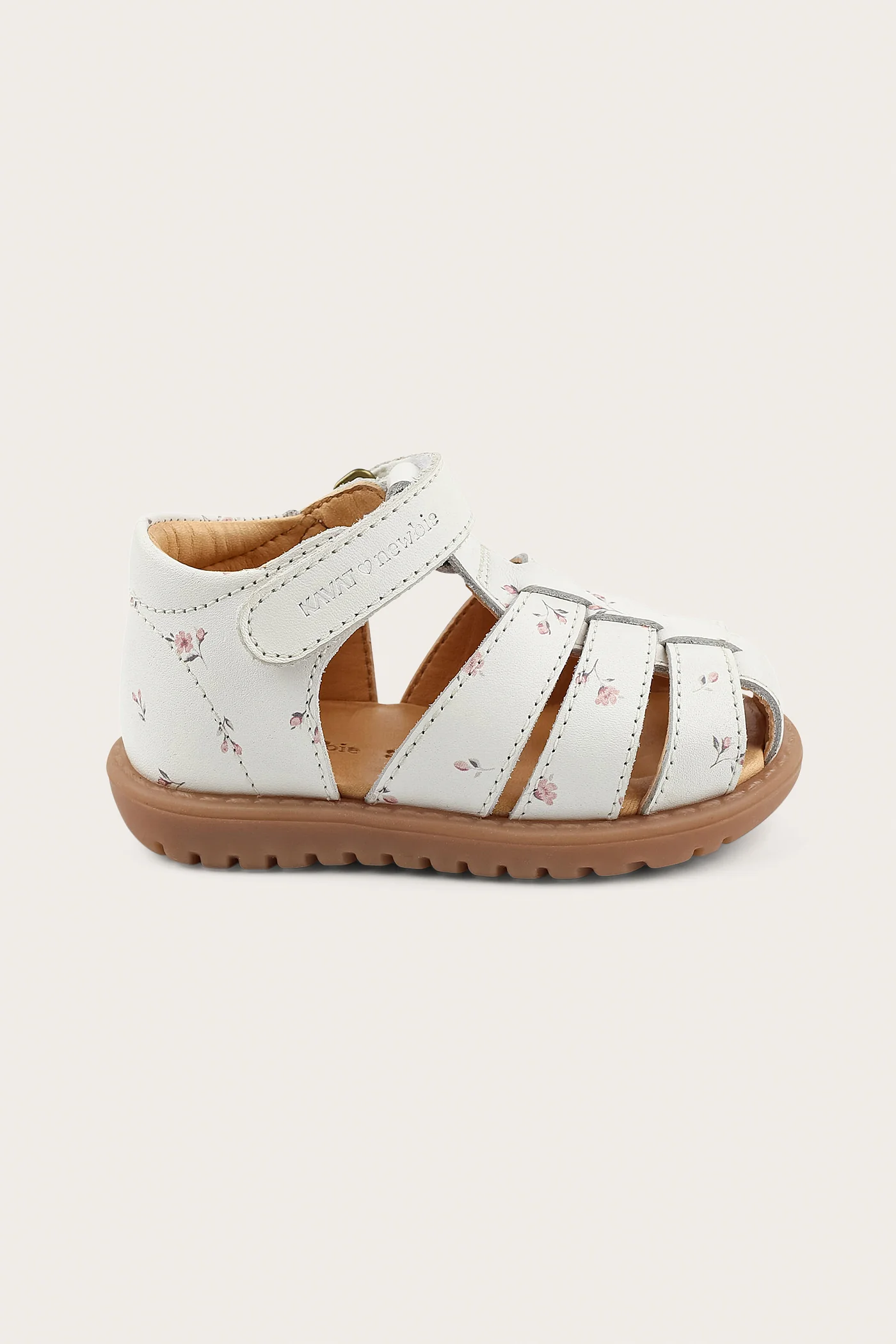 Kids white floral leather strap sandal Hällevik - Image 2