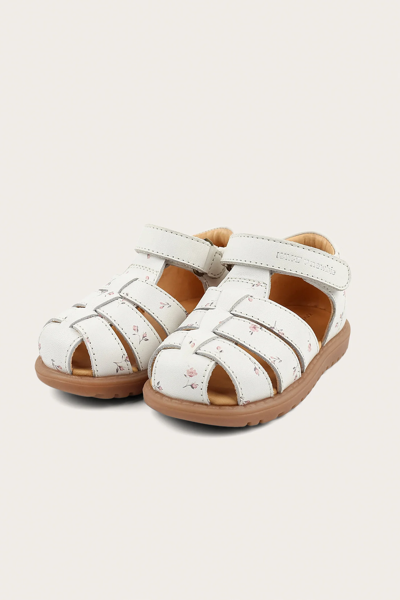 Kids white floral leather strap sandal Hällevik - Image 5