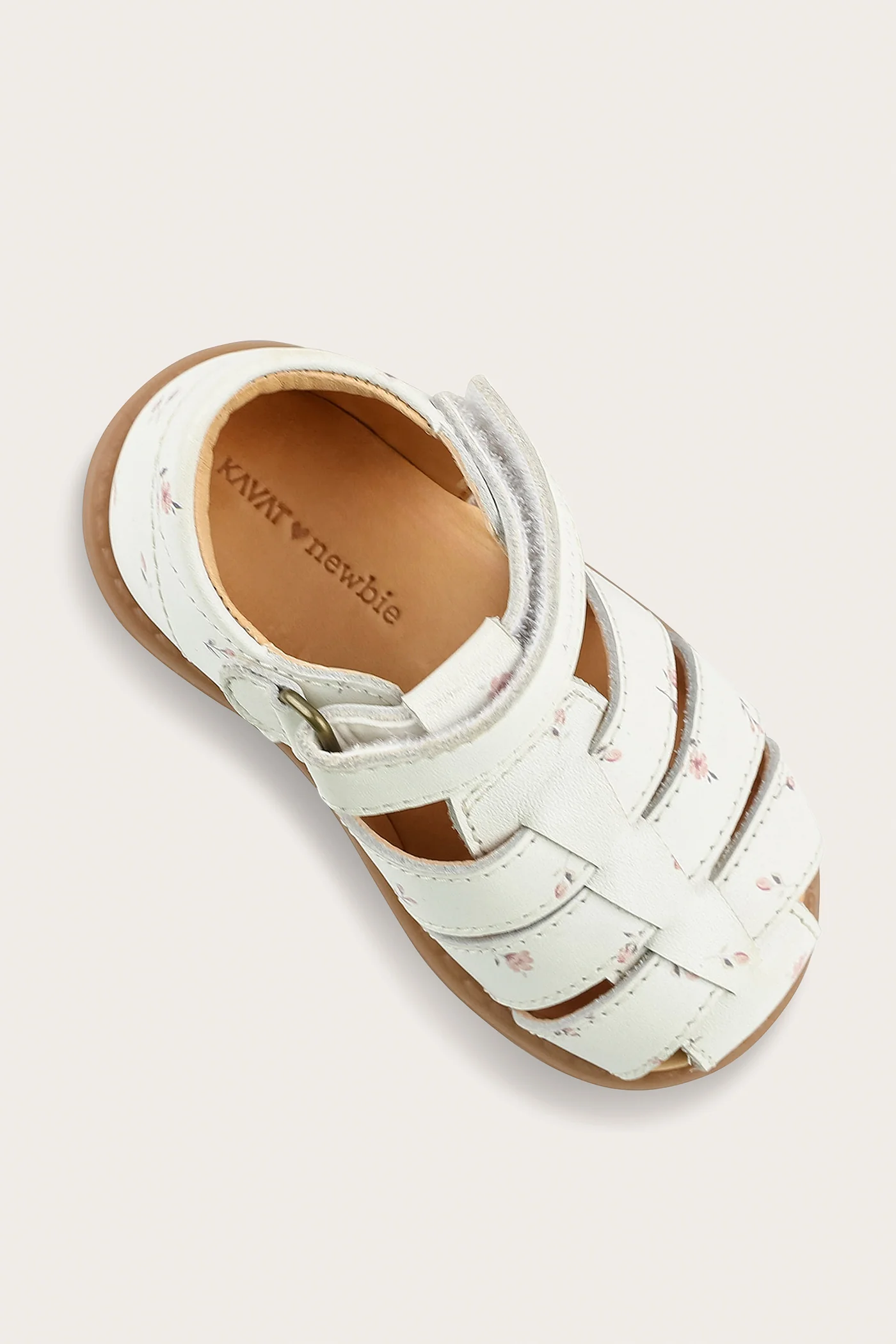 Kids white floral leather strap sandal Hällevik - Image 6