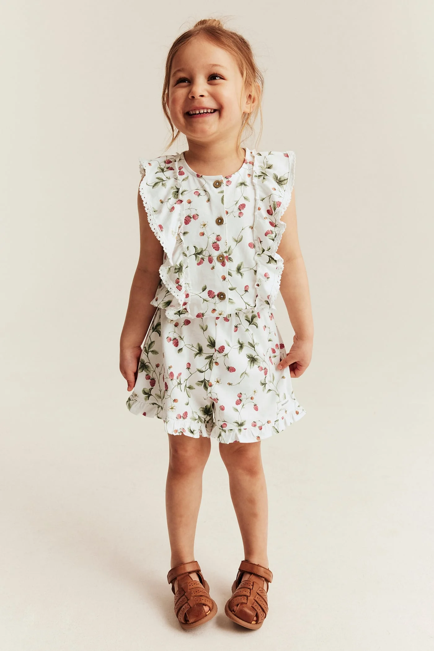 Kids wild strawberry jumpsuit