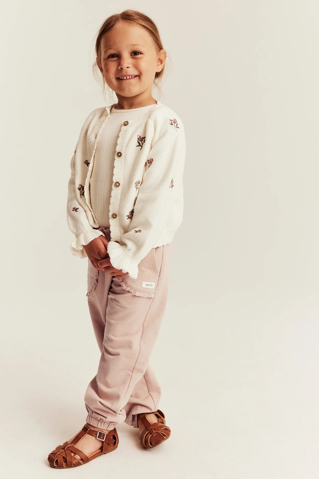 Kids jogging bottoms with lace details