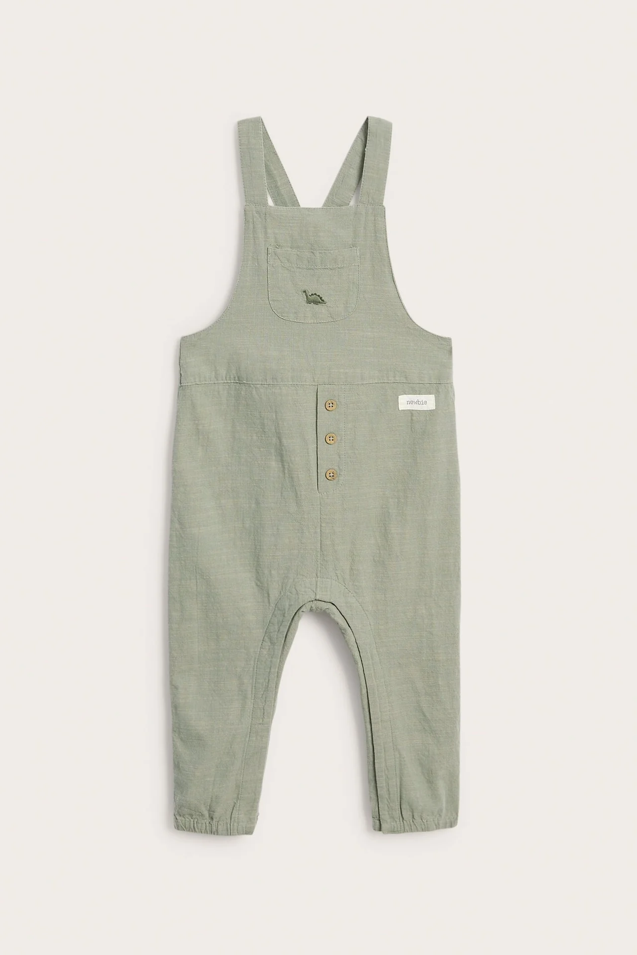 Baby green dinosaur dungarees