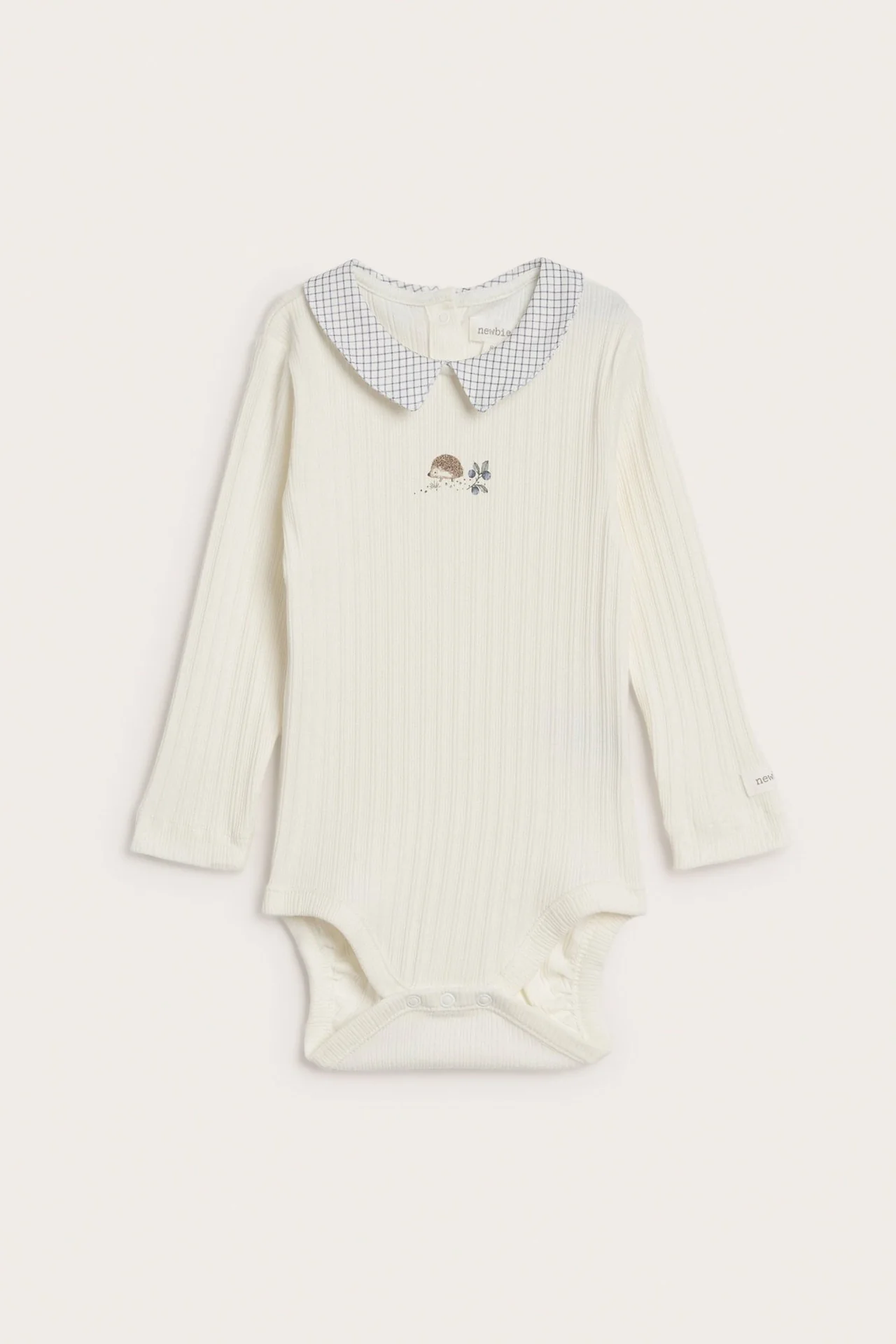 Baby white bodysuit with hedgehog print