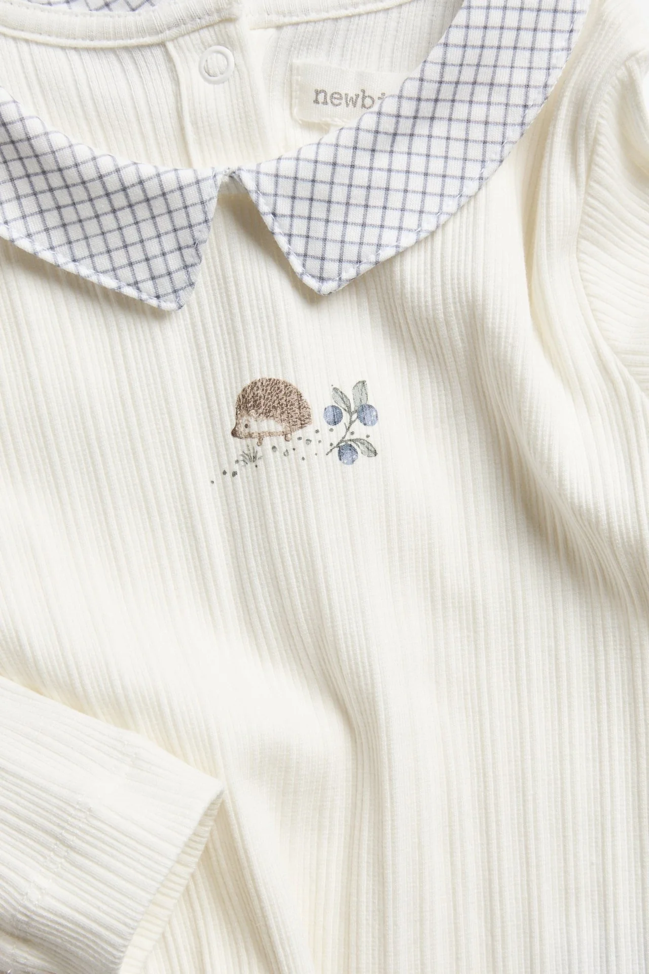 Baby white bodysuit with hedgehog print - Image 2