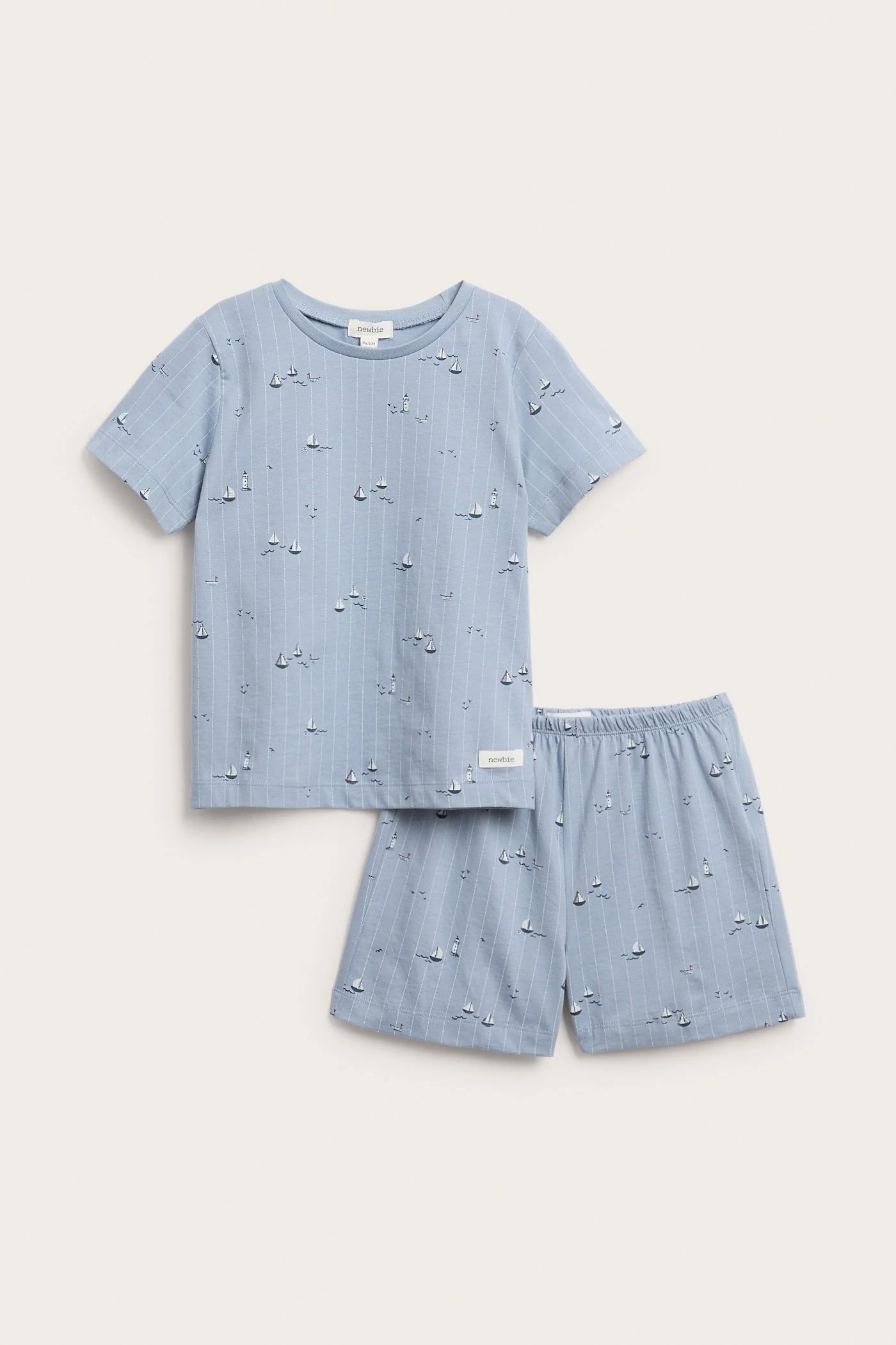 Kids blue sailing boat-themed pajama set - Image 2