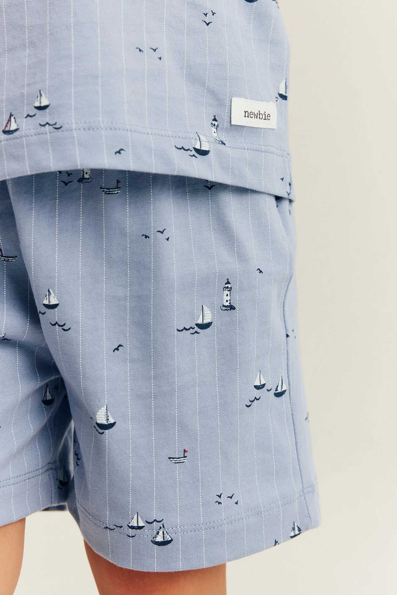 Kids blue sailing boat-themed pajama set - Image 3