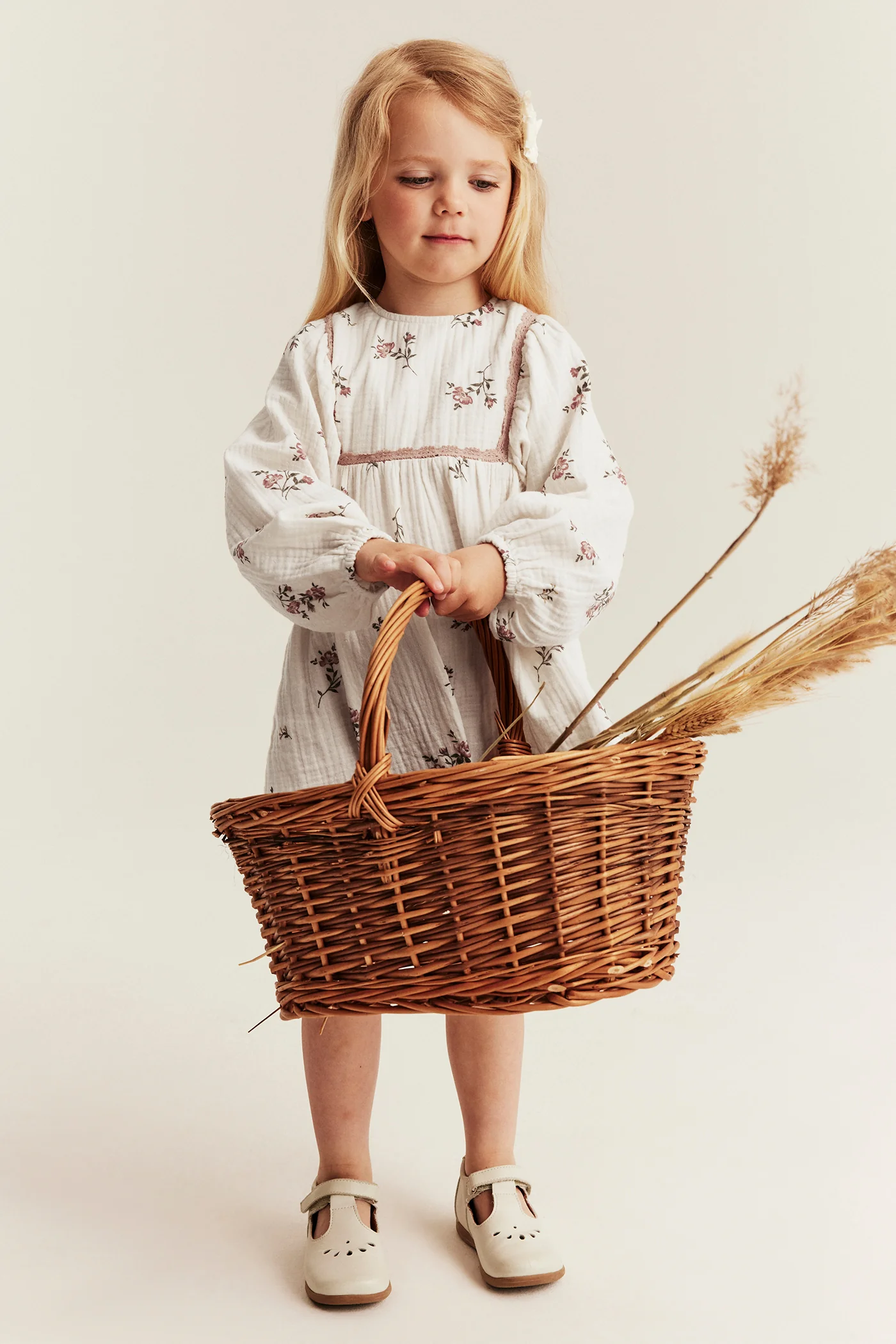 Kids floral muslin dress