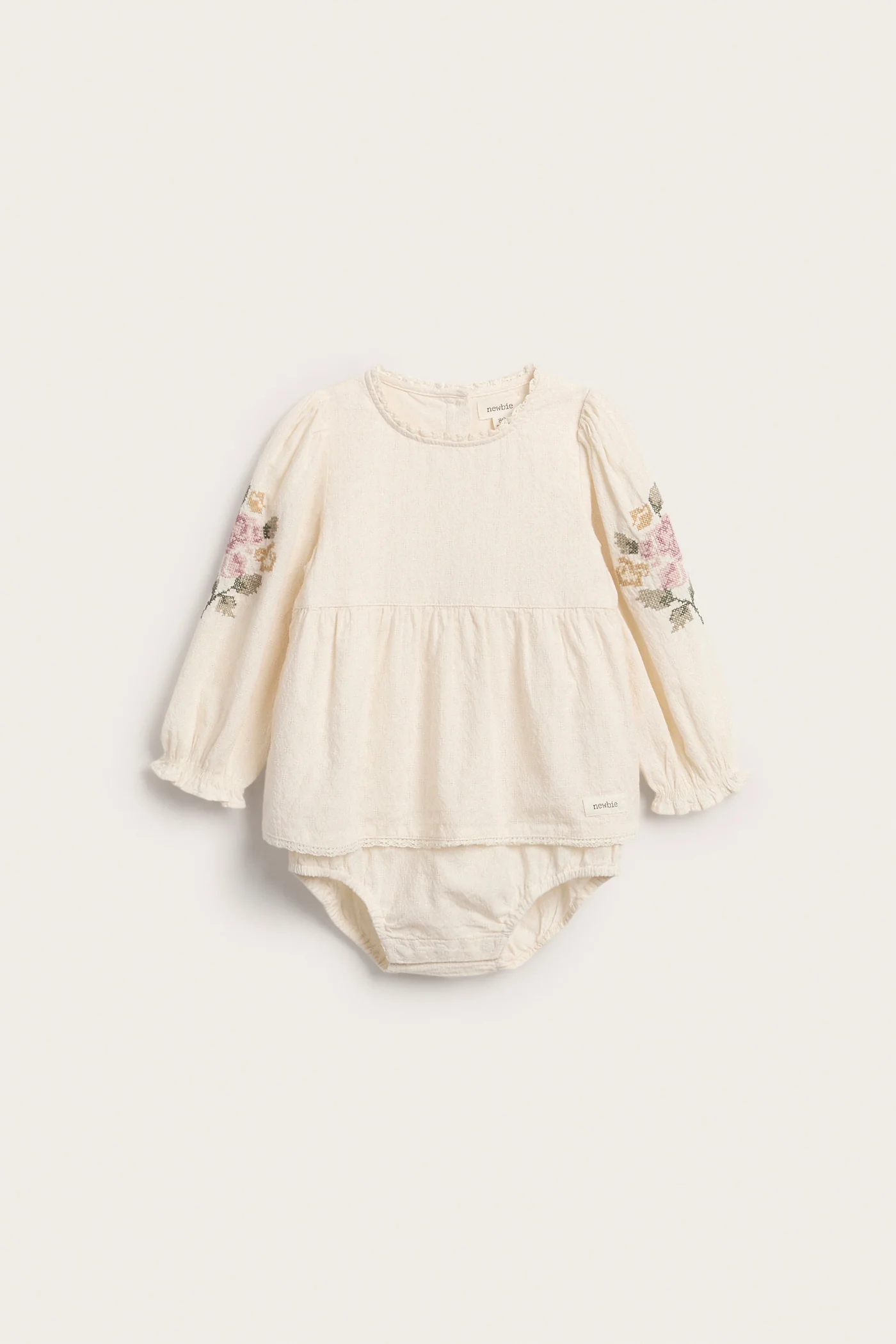 Baby bodysuit with floral embroidery - Image 2