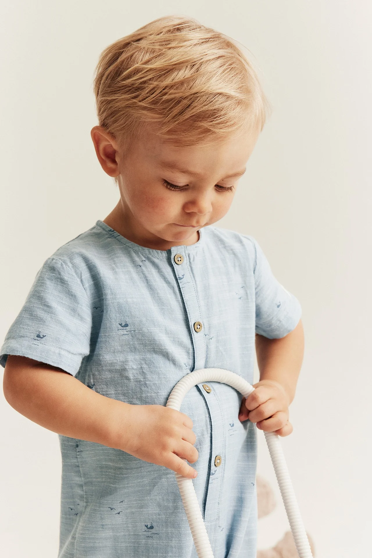 Baby blue whale theme romper - Image 7