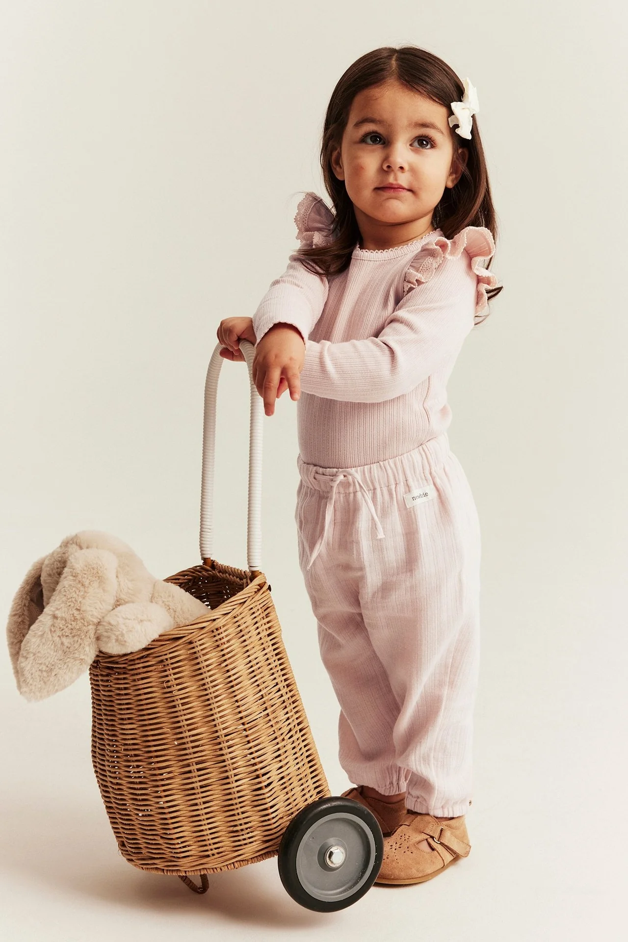 Baby pink woven trousers