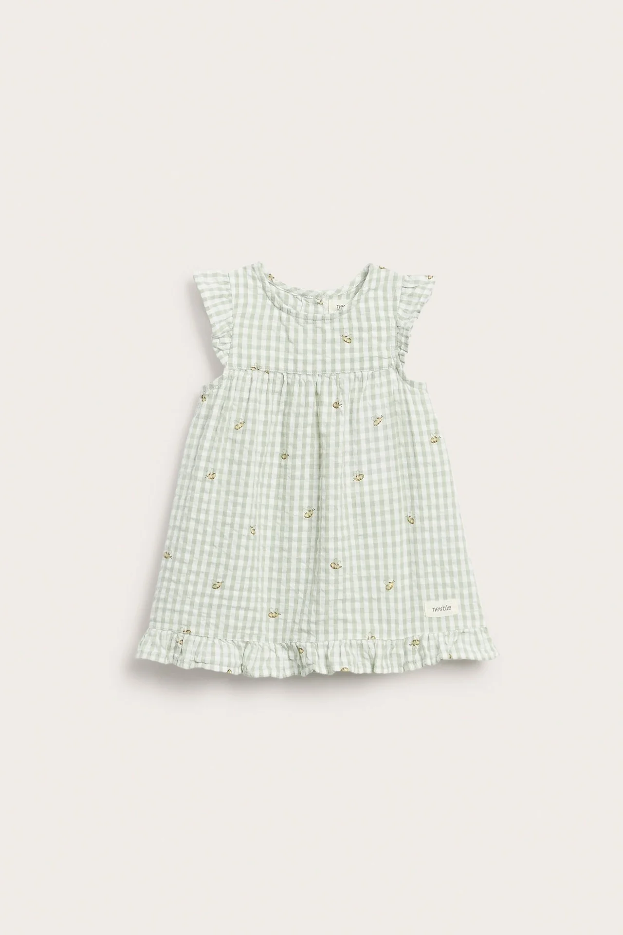 Baby green short‑sleeved checked dress - Image 2