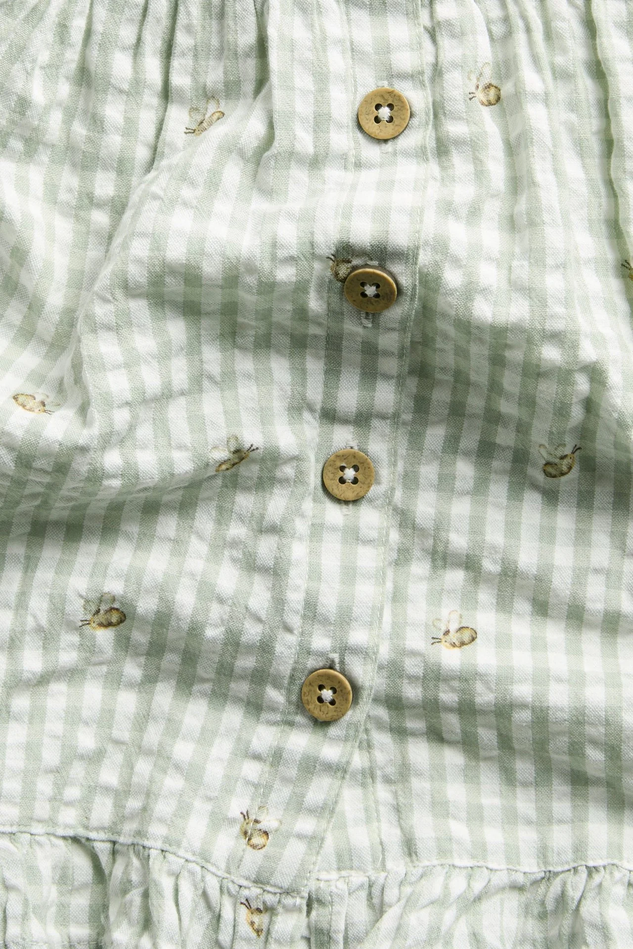 Baby green short‑sleeved checked dress - Image 3