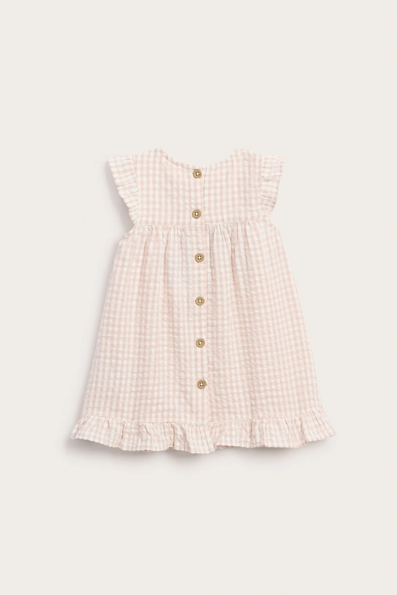Baby pink checked dress - Image 3
