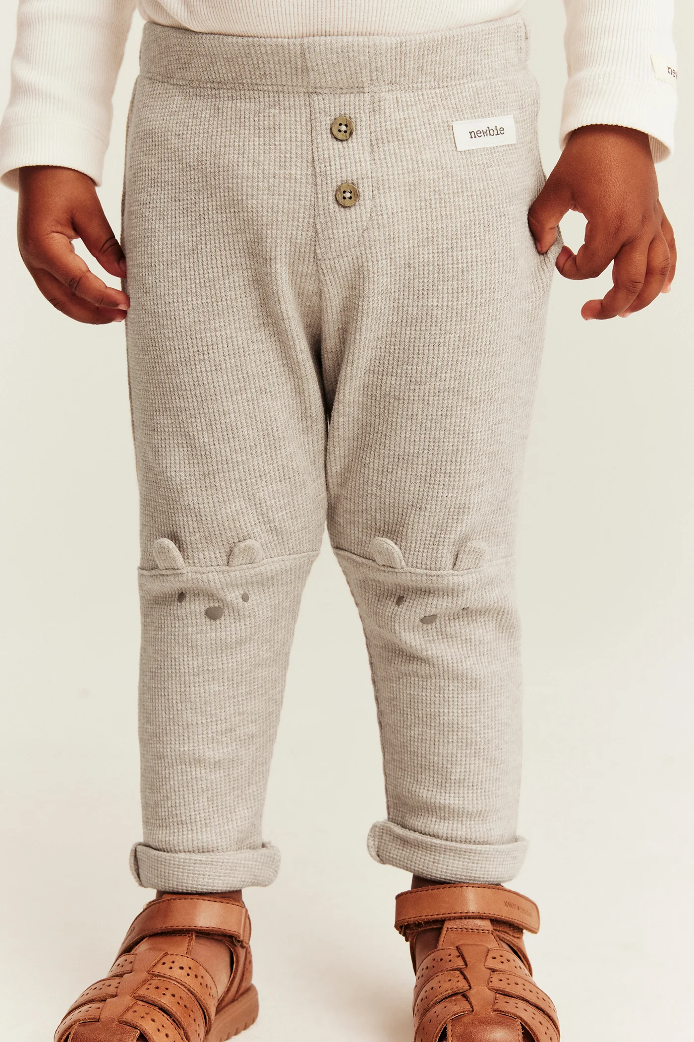Baby beige waffle leggings - Image 3