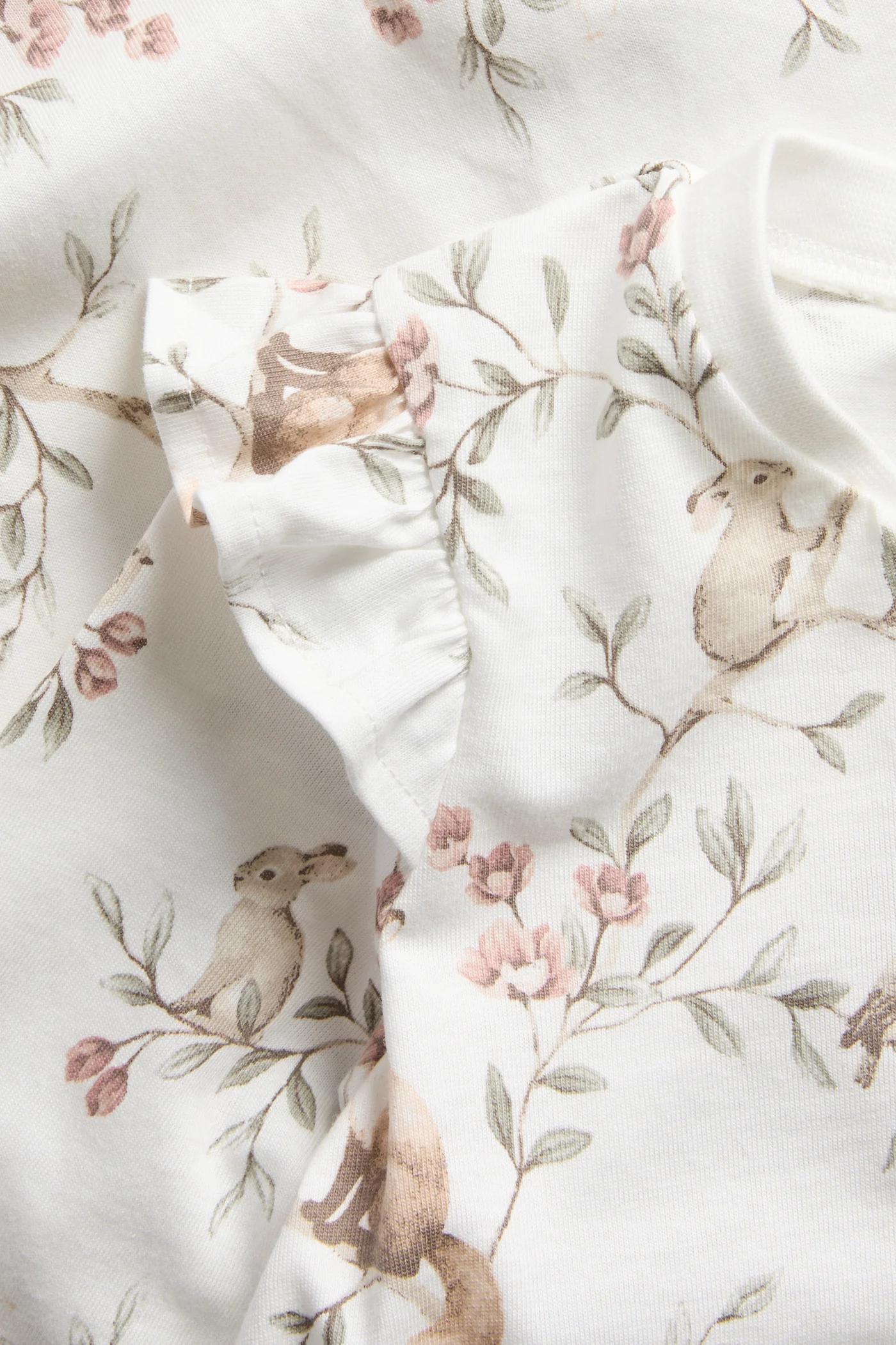 Baby floral pyjamas with frills - Image 2